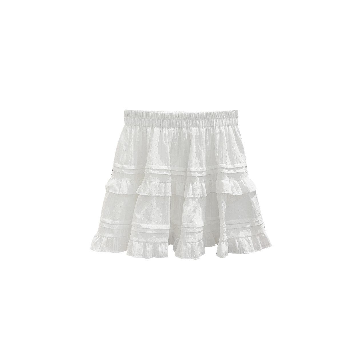 Lace Cake Skirt for Women In Spring and Summer New Style Skirt College Style White Short Skirt Age-reducing High Waist Temperament Elegant Skirt XL