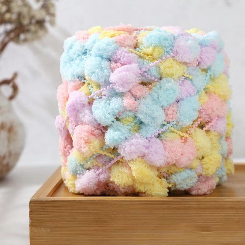 100g/roll Snowball Wool Colorful Thick Ball Yarn Rainbow Velvet Polyester Yarn