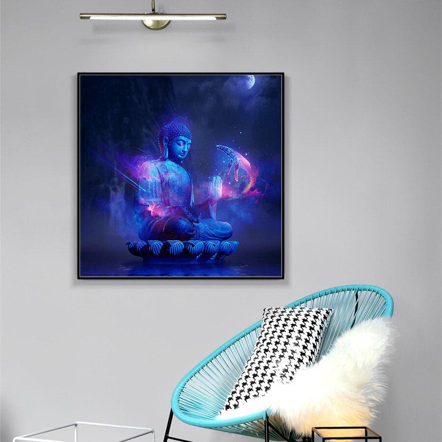 5D Diy Diamond Painting Full Round Drill Cross-Stitch Buddha&Whale Rhinestone Picture Embroidery 30x30CM