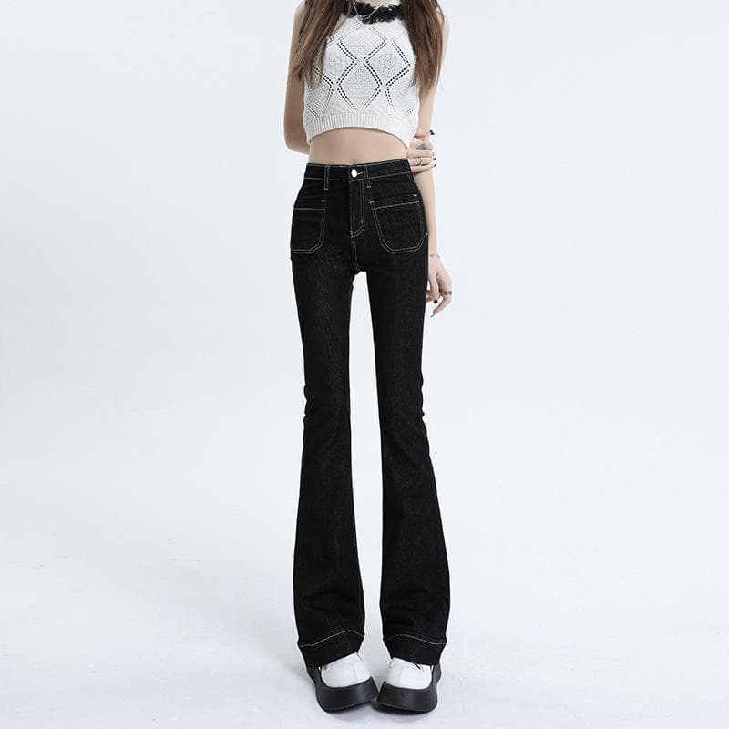 Jeans for Women In Autumn, High Waist, Slim and Slim, High Elastic Trousers for Women In Autumn and Winter Horseshoe Pants 2XL