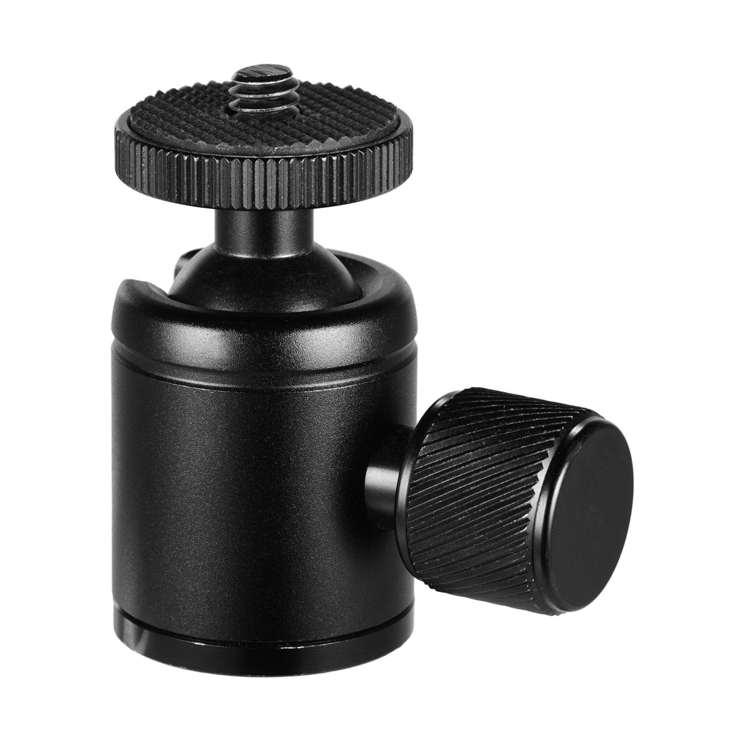Mini Metal Tripod Head Adapter Ball Head Aluminum Alloy with 1/4 Inch Screw and 3/8 Inch Screw Hole black
