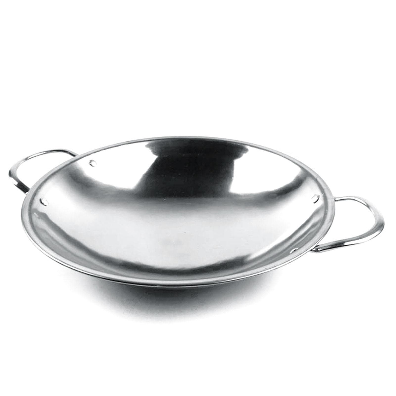 Alcohol Stove Top Dry Pot Stainless Steel Double Handle Round Bottom Alcohol Stovetop Dry Pot for 30cm