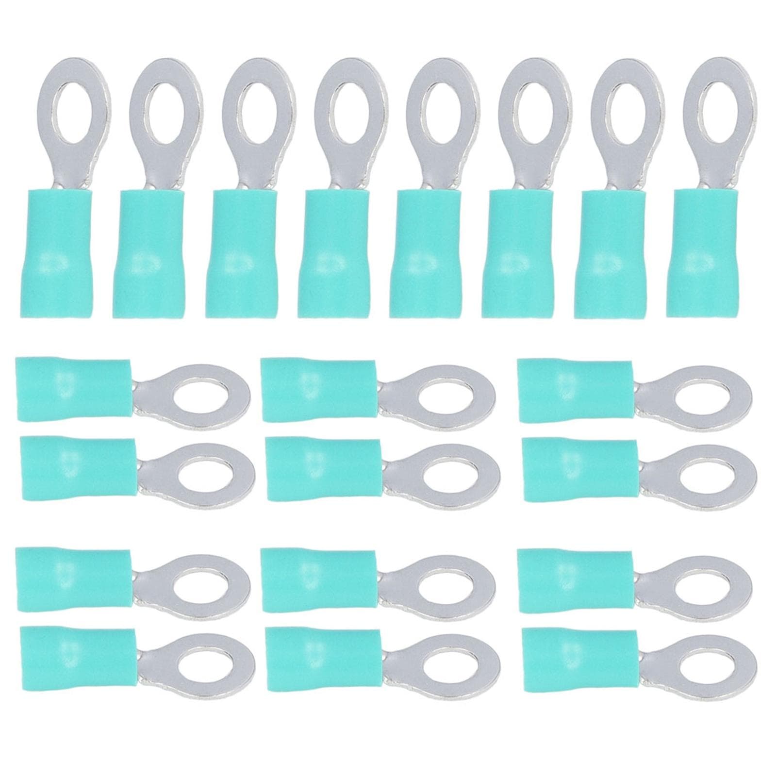 100PCS Pre Insulated Terminal Ring Copper Crimp Connectors for AWG12?10 Electrical Wire RV5.5?6