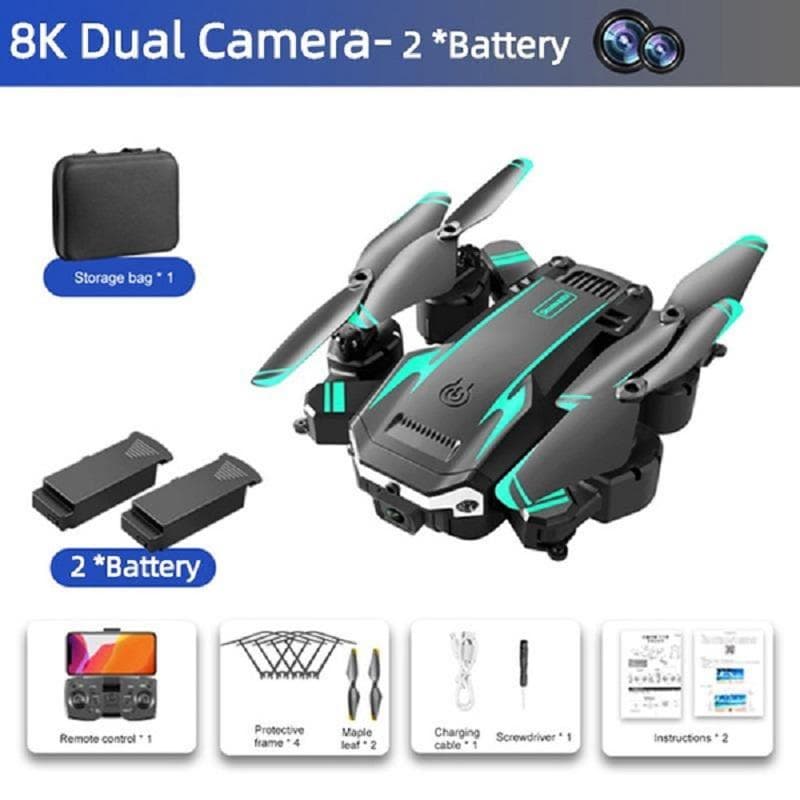 New Mini Drone GPS Drone Professional HD Camera Aerial Photography Obstacle Avoidance Drone Foldable Four-Rotor Helicopter RC Distance Dual Camera-2*Battery