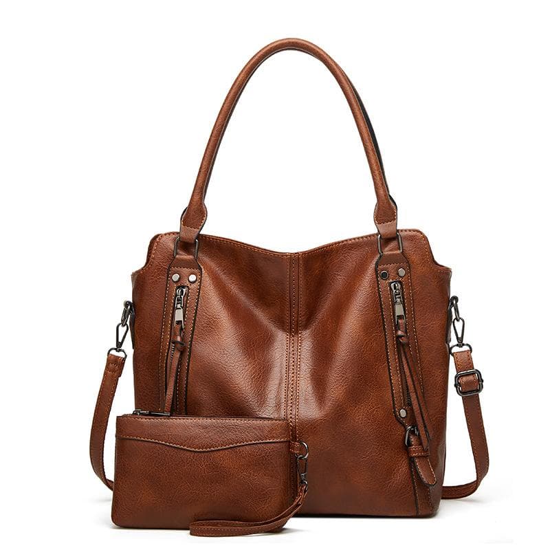 Luggage, Women's Bags, Retro and Fashionable Mother and Child Bags, Tote Bags, Simple Solid Color, Large-capacity Hand and Shoulder Bags brown