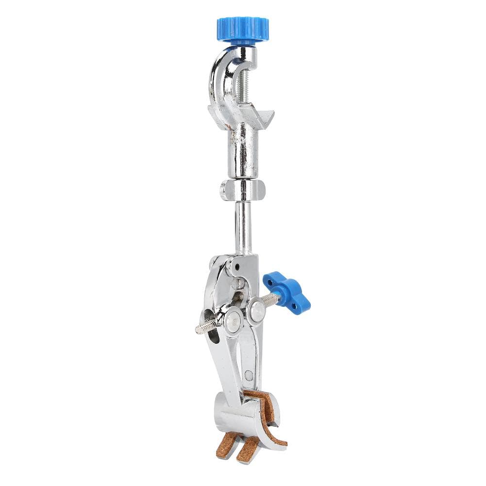 Long Handle Flask Clamp Clip 4 Prong Multifunction Direction Adjustable Laboratory Metal Holder