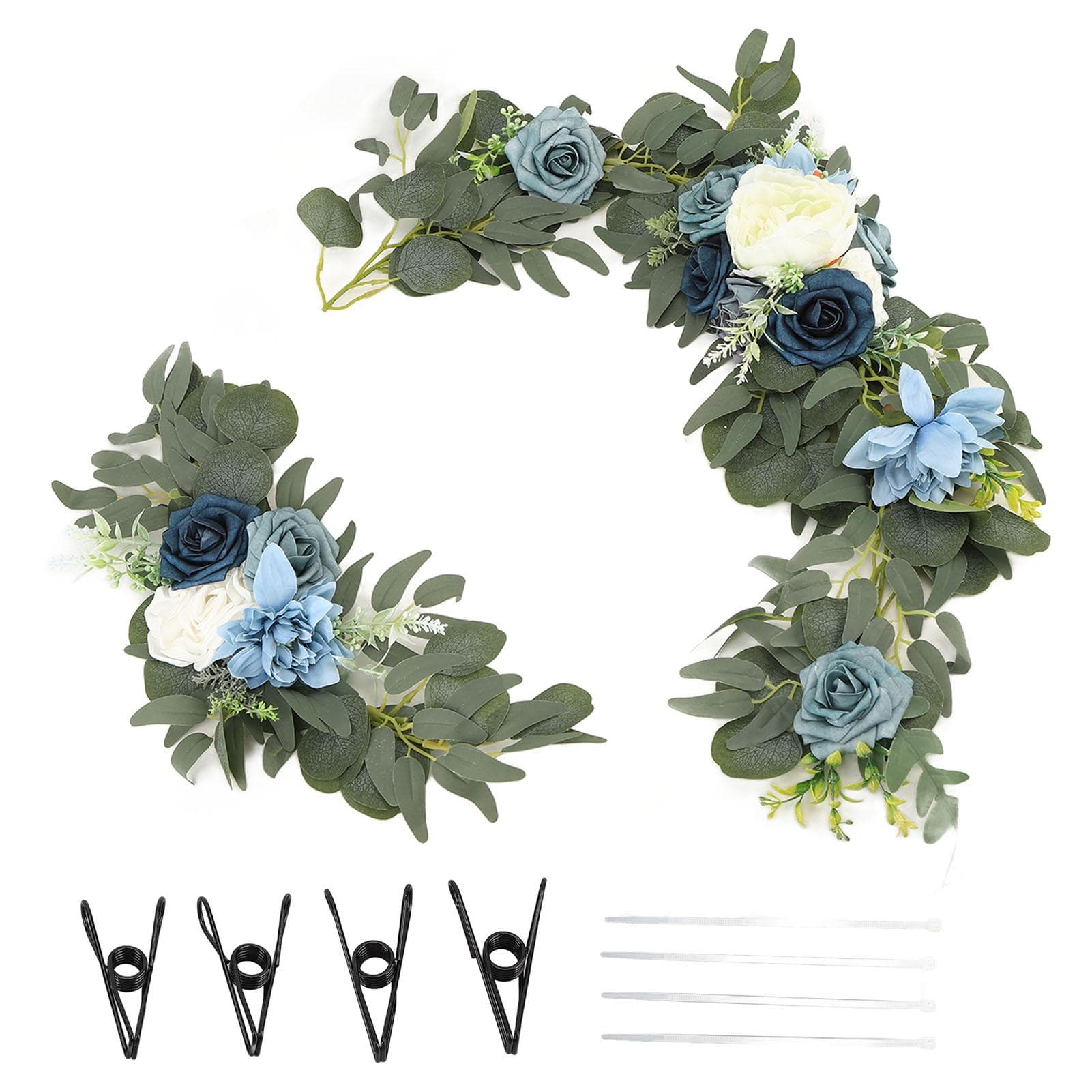 Faux Flower Swag Set Artificial Flower Arch Decor Wedding Welcome Reception Ceremony Signs