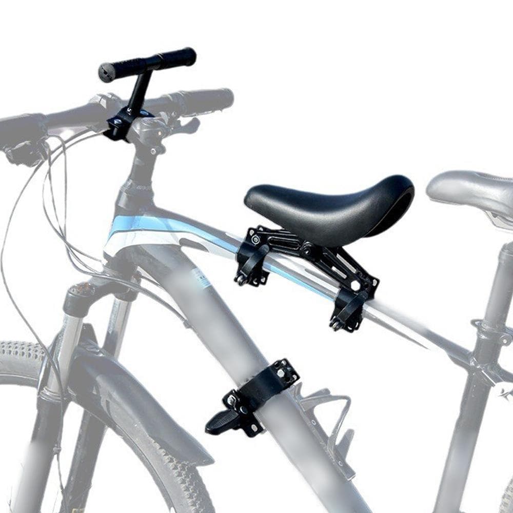 Front Mounted Bicycle Seats with Handlebars and Foot Pedals for Kids Children black