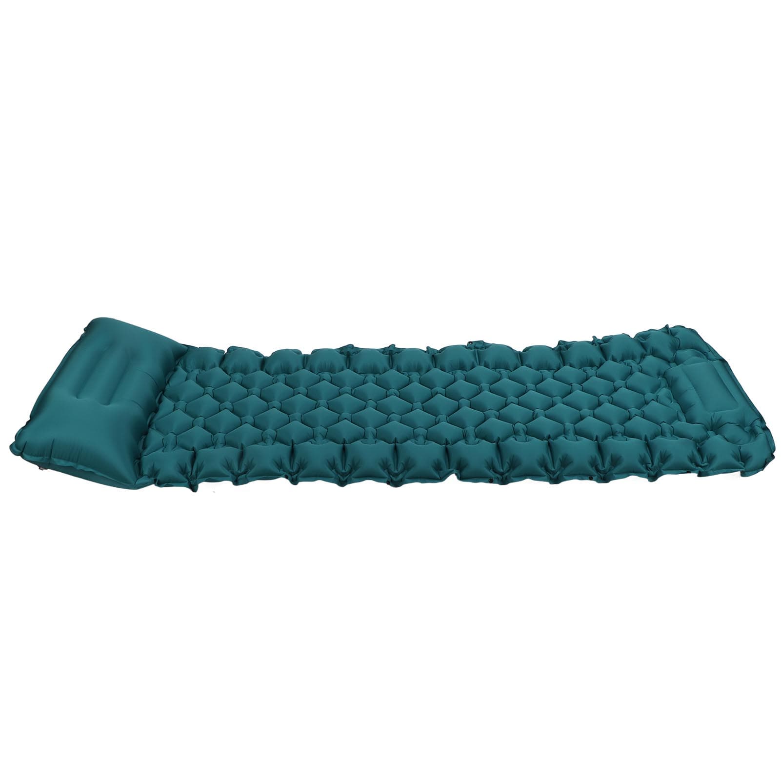 Camping Mattress Foot Operated Inflation Portable Ergonomic Design Curved Pillow Quadrilateral