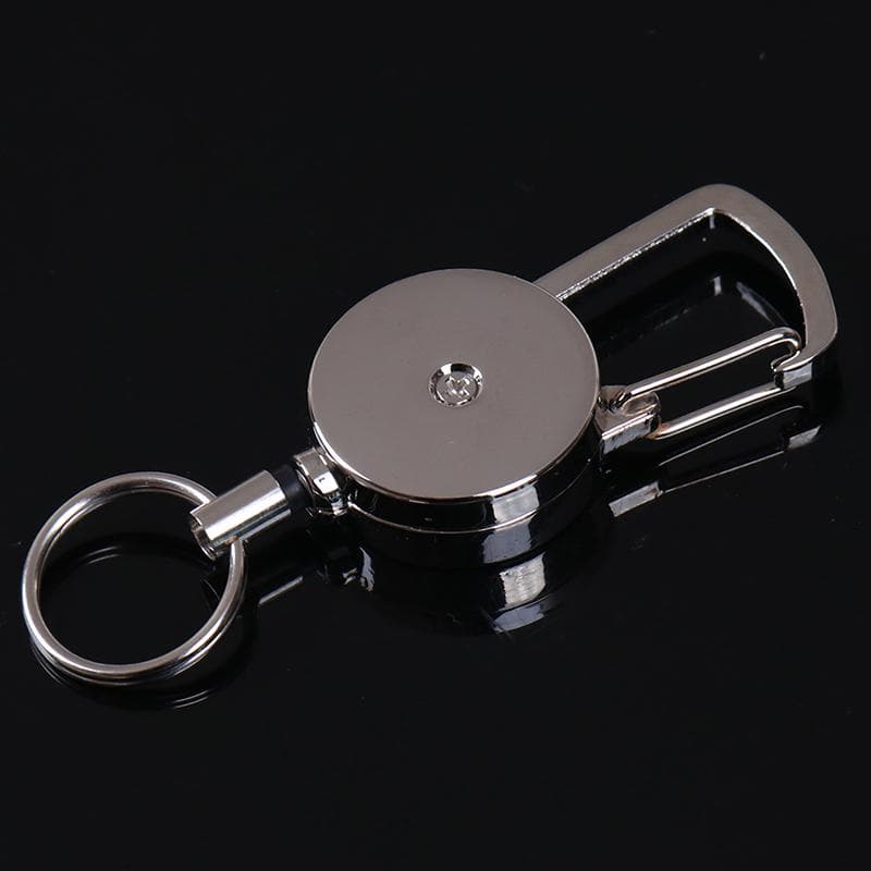 1Pc Retractable Pull Key Ring Chain Clip Carabiner Holder Recoil Extends To 50Cm