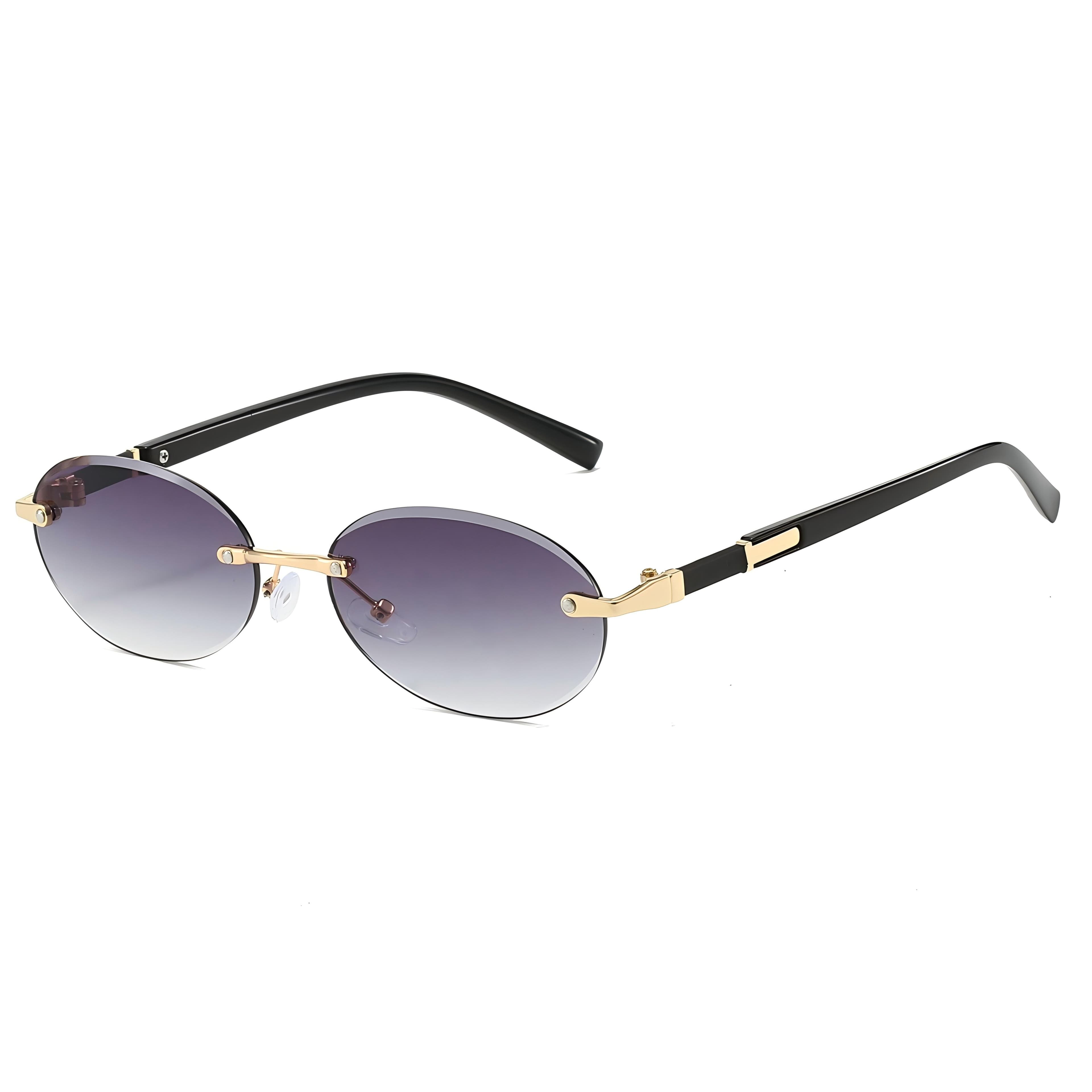 KAMMPT Vintage Rimless Metal Shades Ins Brand Women's Beach Sunglasses Fashion Driving Sun Glasses gold frame
