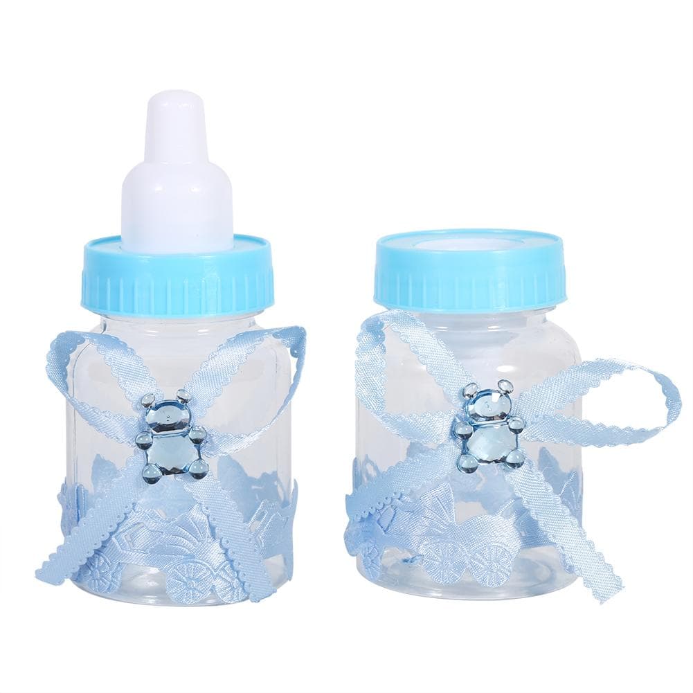 50Pcs Candy Chocolate Bottles Box For Baby Shower Party Favors Gifts Decorations (Blue) Blue