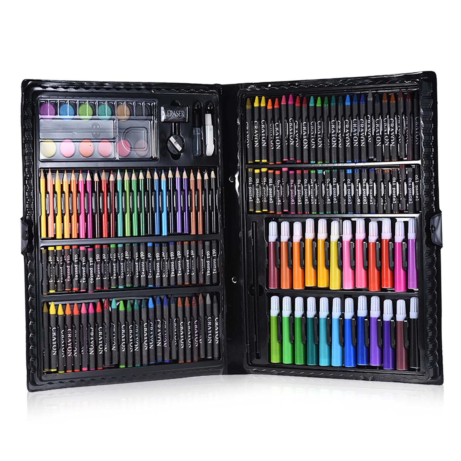 168pcs Drawing Pen Art Set Kit Painting Sketching Color Pencils Crayon Oil Pastel Water Color Glue multicolour