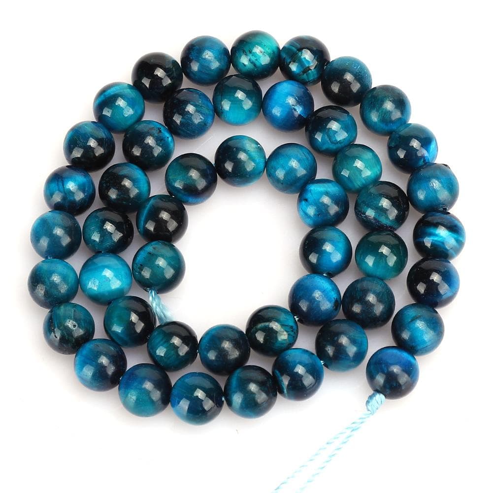 Natural Stone Blue Tiger Eye Round Beads DIY Jewelry Bracelet Making Accessory8mm 48pcs Beads