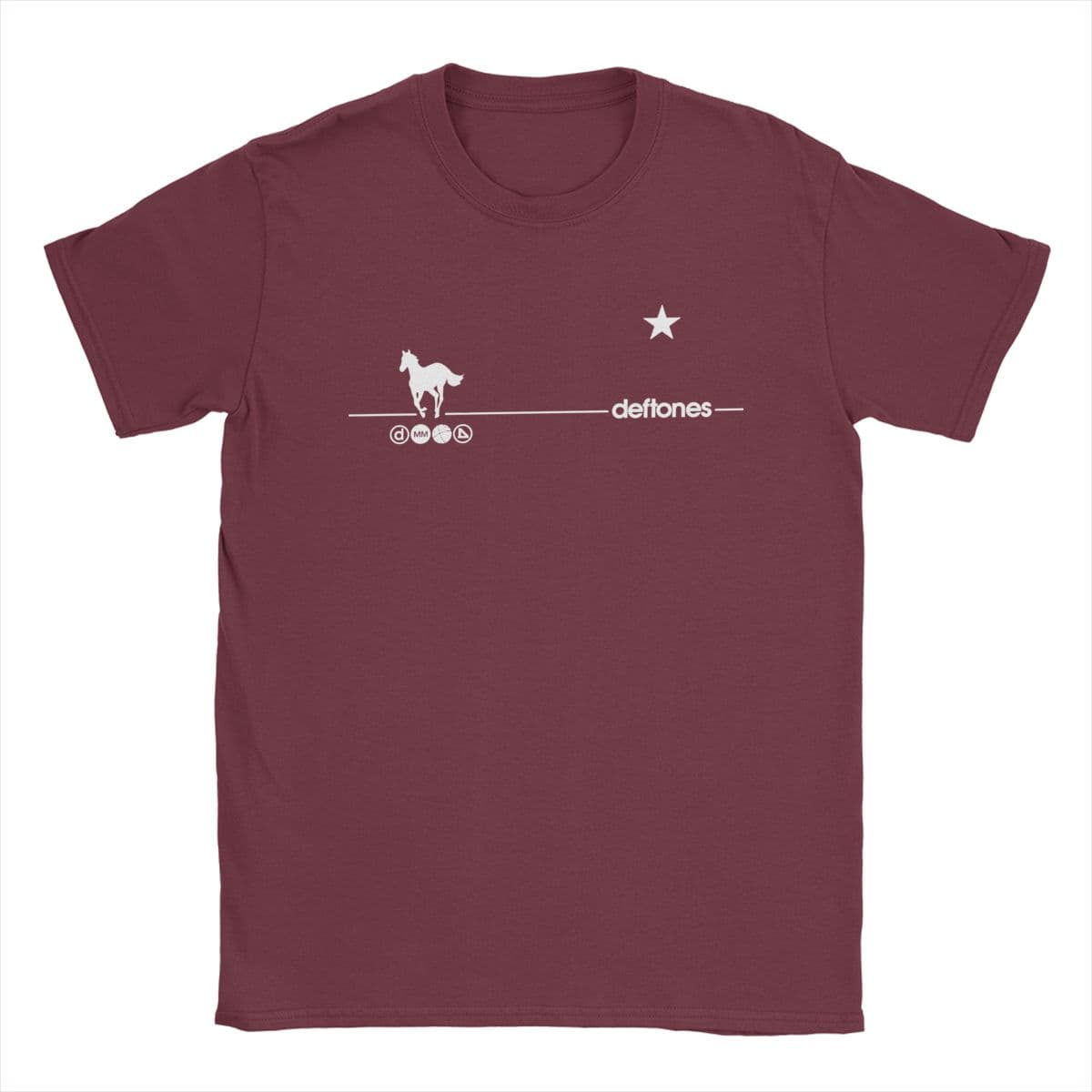 Deftones Rock Ohms White Pony Outfit Shirts Men Women metal Casual Cotton Classic Tees XL burgundy