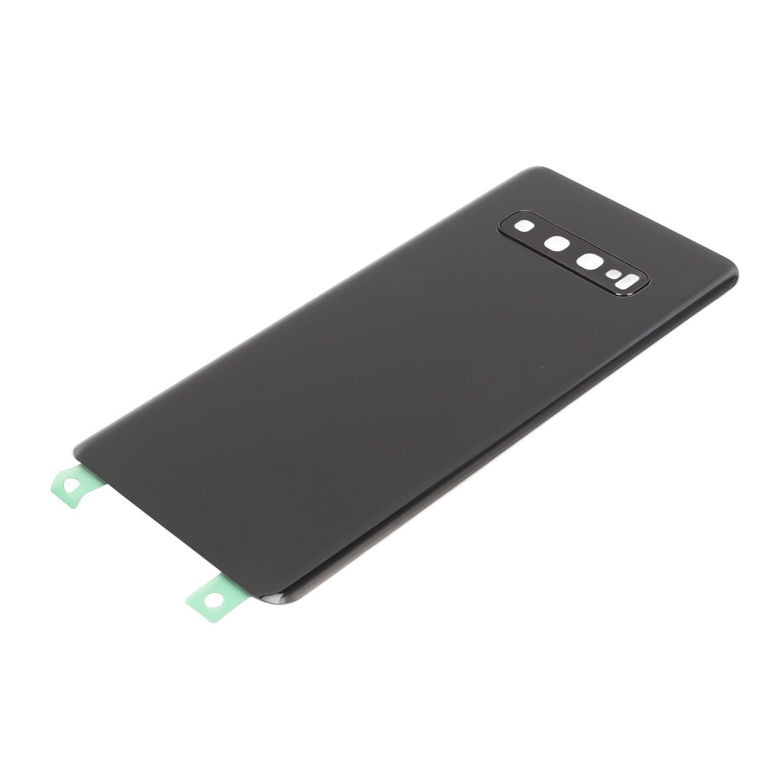 Glass Battery Back Cover Replacement Rear Door Panel with Pre Installed Camera Lens Adhesive for black