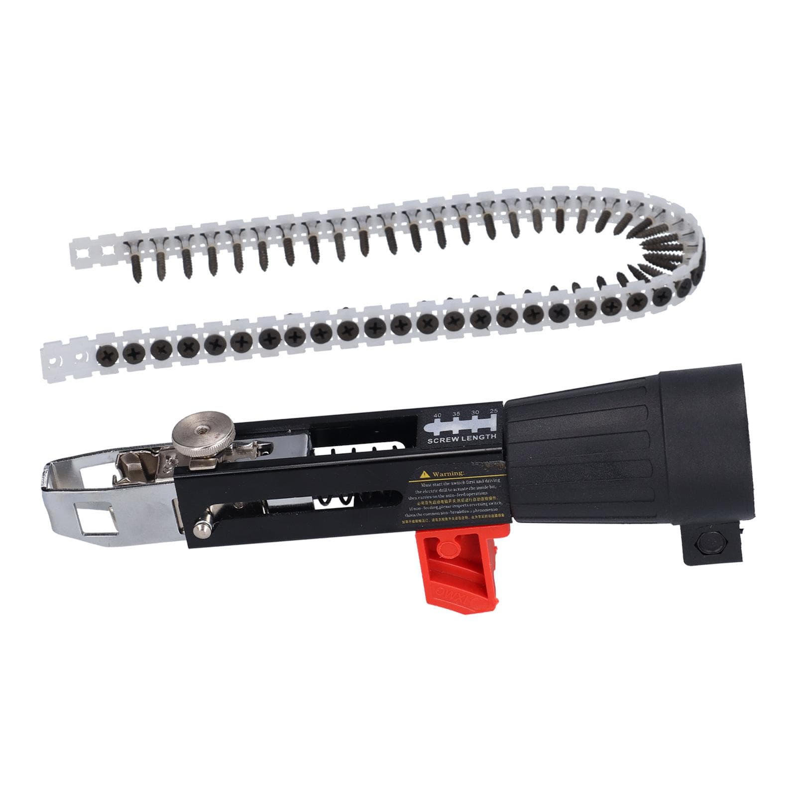 Automatic Nail Gun Adapter Adjustable Electric Drill Nailing Head with 50Pcs Chain Nails