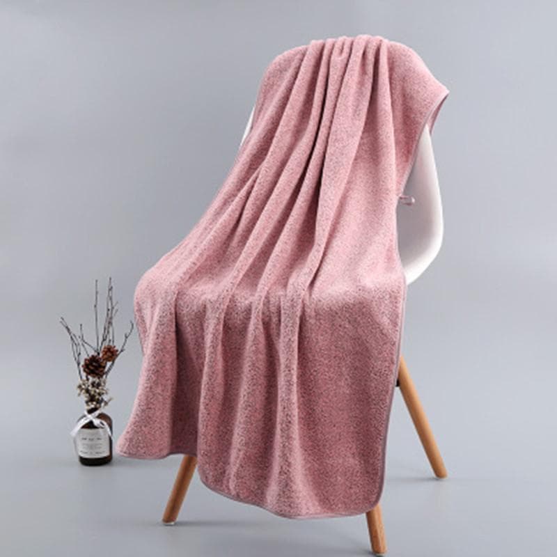 35*75 Thick and big Bamboo Charcoal Coral Velvet Bath Towel For Adult Soft Absorbent Microfiber Fabric Towel Household Bathroom Towel 35X75CM pink