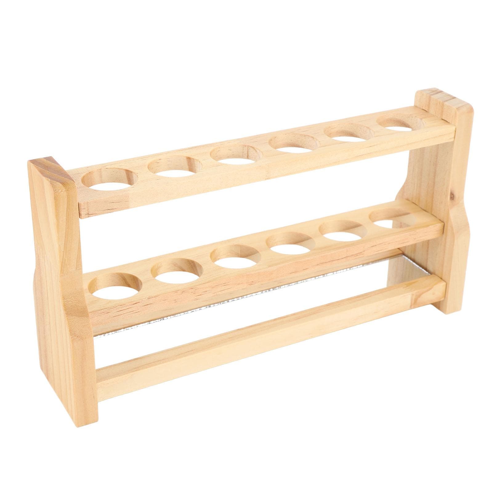 Wooden Test Tube Rack Storage 6 Round Hole Multifunctional Test Tube Stand Holder for Home 31mm / 1.22in
