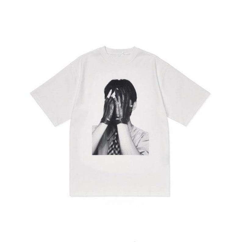 2026 BTS Summer Fashion Trendy Men Women Vintage Top Hip Hop Streetwear Oversized Tshirt Vintage Bangtan Shirt, Retro Black & White Aesthetic Shirts S pink