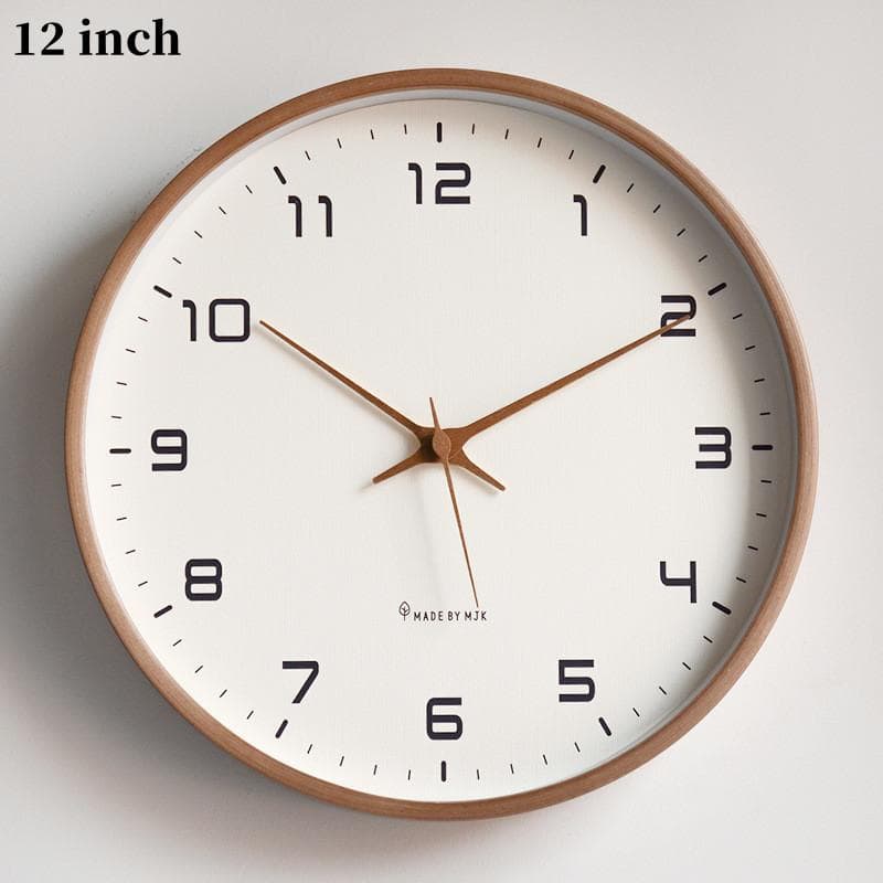 12/10 Inch Non-Ticking Wall Clock Silent Round Wall Clock Modern Decor Clock for Home/Office/School/Kitchen/Bedroom/Living Room