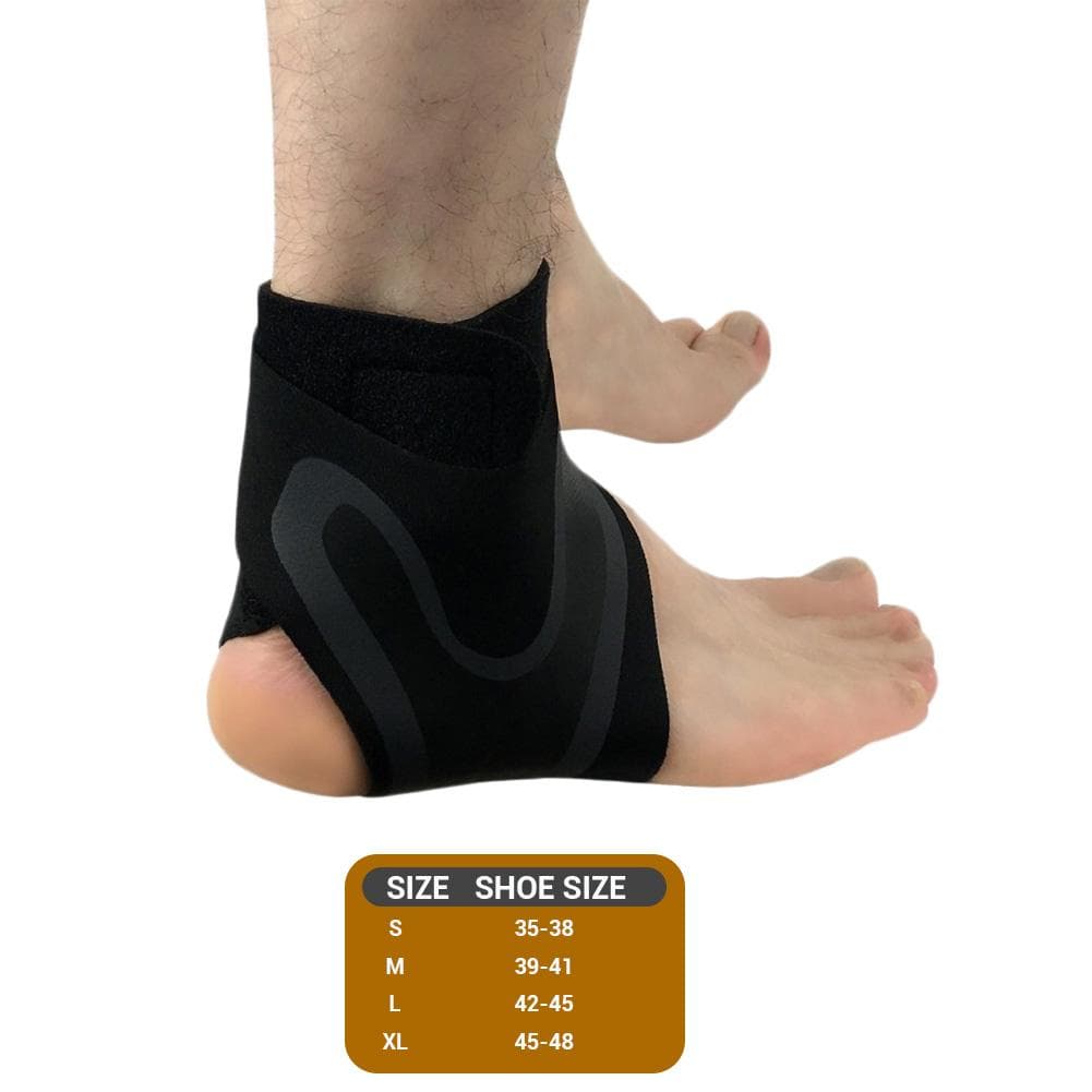 Ankle Brace Black Elastic Polyester Fiber Light Breathable Anti Sprains Ankle Support for Left Foot