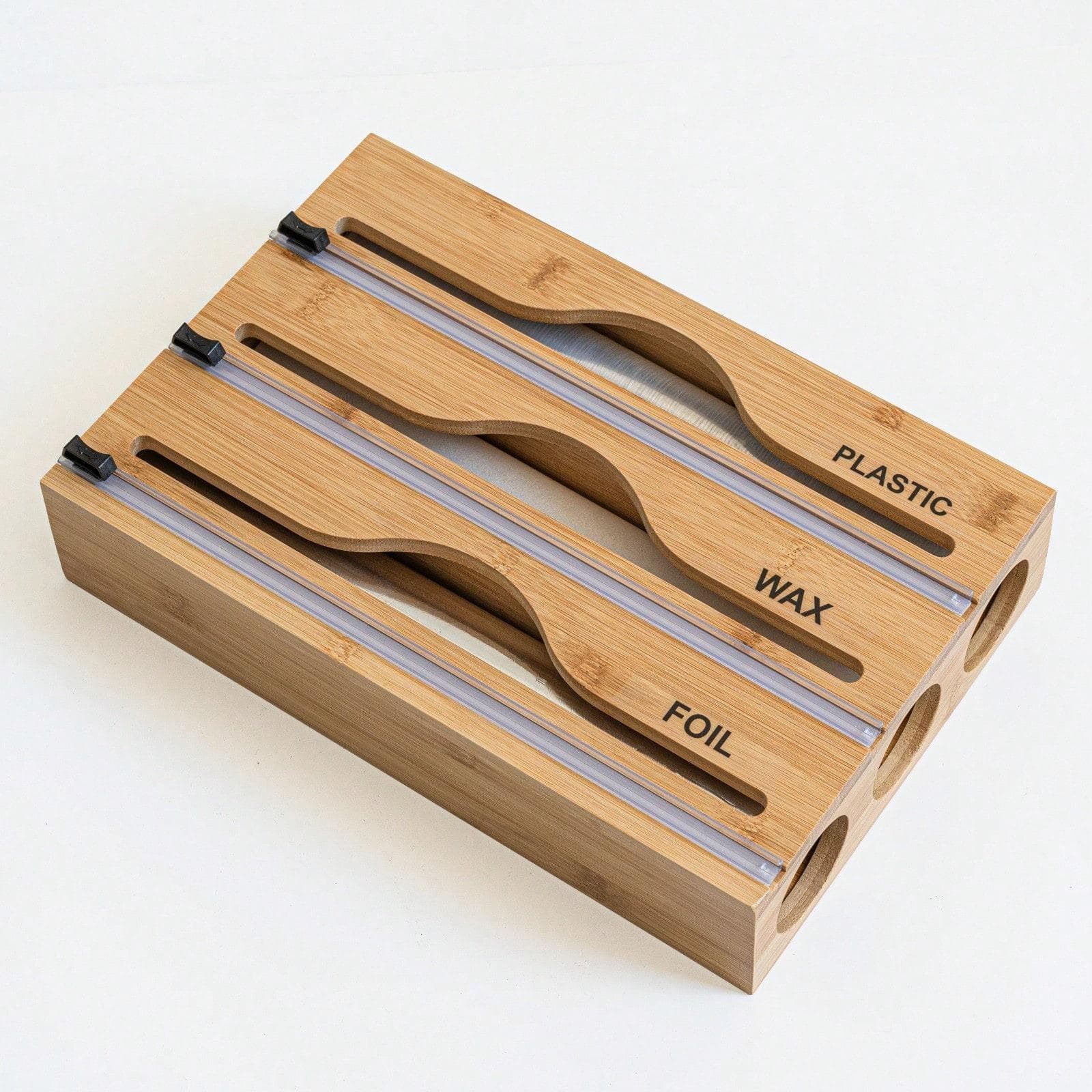 Plastic Wrap Dispenser, Kitchen Organiser, Aluminum Foil And Plastic Wrap Storage Box, Suitable For Kitchen khaki