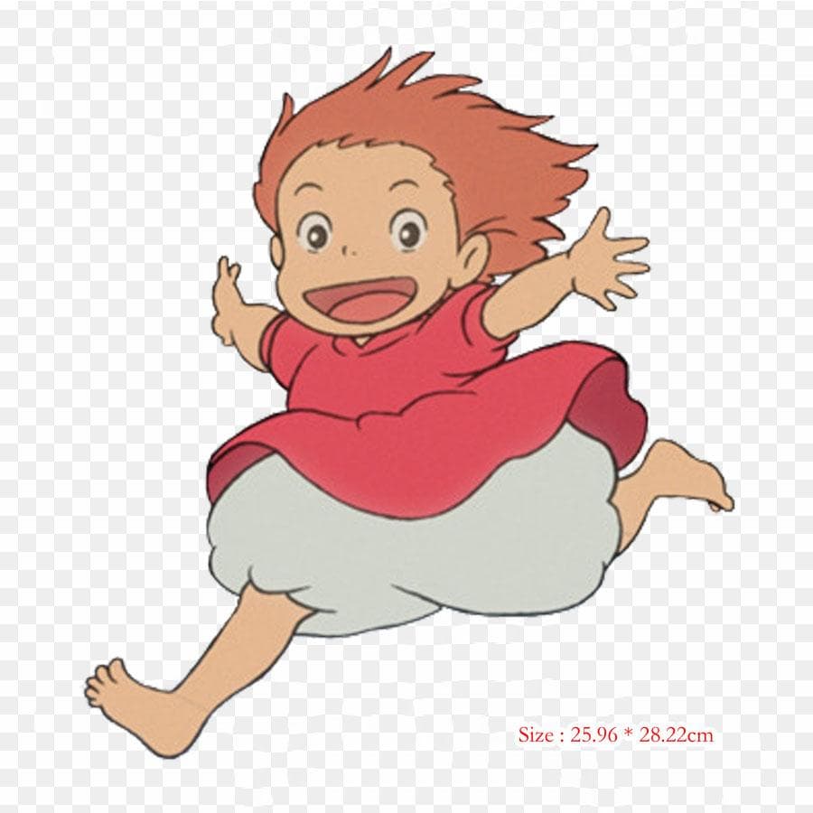 Studio Ghibli Ponyo Stickers Ghibli Museum Sosuke Iron On Patches For Clothing Applique Stickers On Clothes Heat-Sensitive Custom Patch