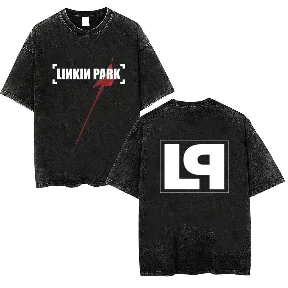 Men Washed T Shirt Casual Linkin Meteora 20th Anniversary Park Vintage tees Oversized Comfortable Streetwear M