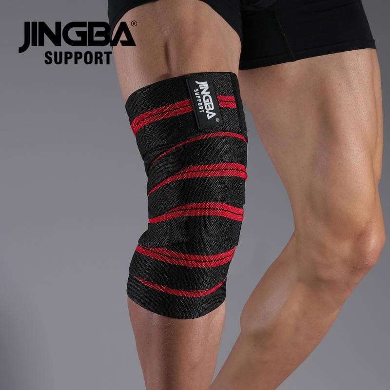 1Pcs Knee Compression Wraps Fitness Pressurized Straps for Gym Weight Lifting Squat Training Elastic Bandages Leg Support red