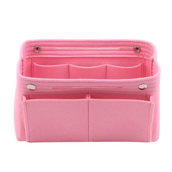 Women Simple Felt Tote Bag Organizer Insert Large Capacity Handbag Dividers for Inside Purse pink