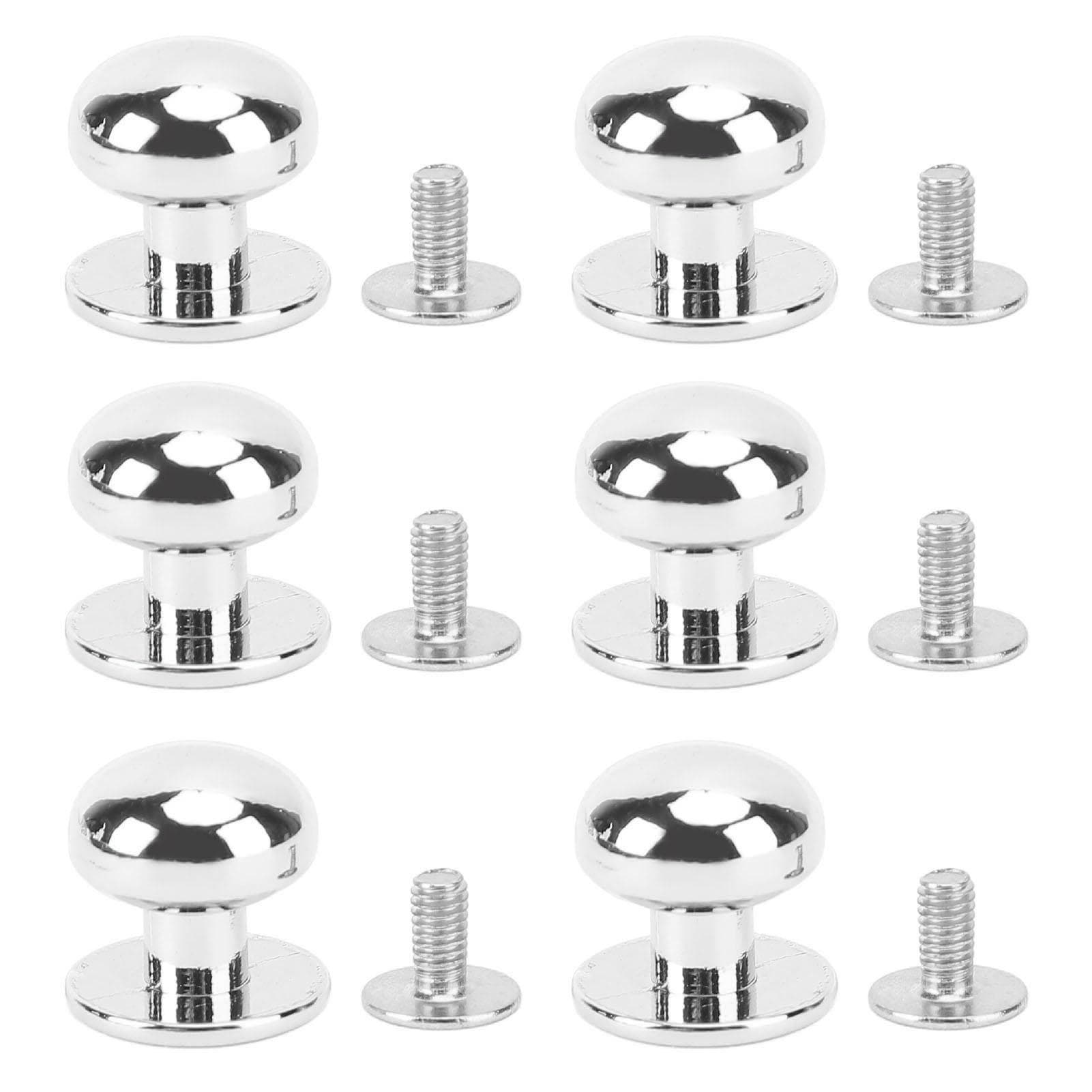 20 Sets Ball Head Stud Rivets 12mm High Hardness Screw Back Design Round Head Rivets for Handcraft silver