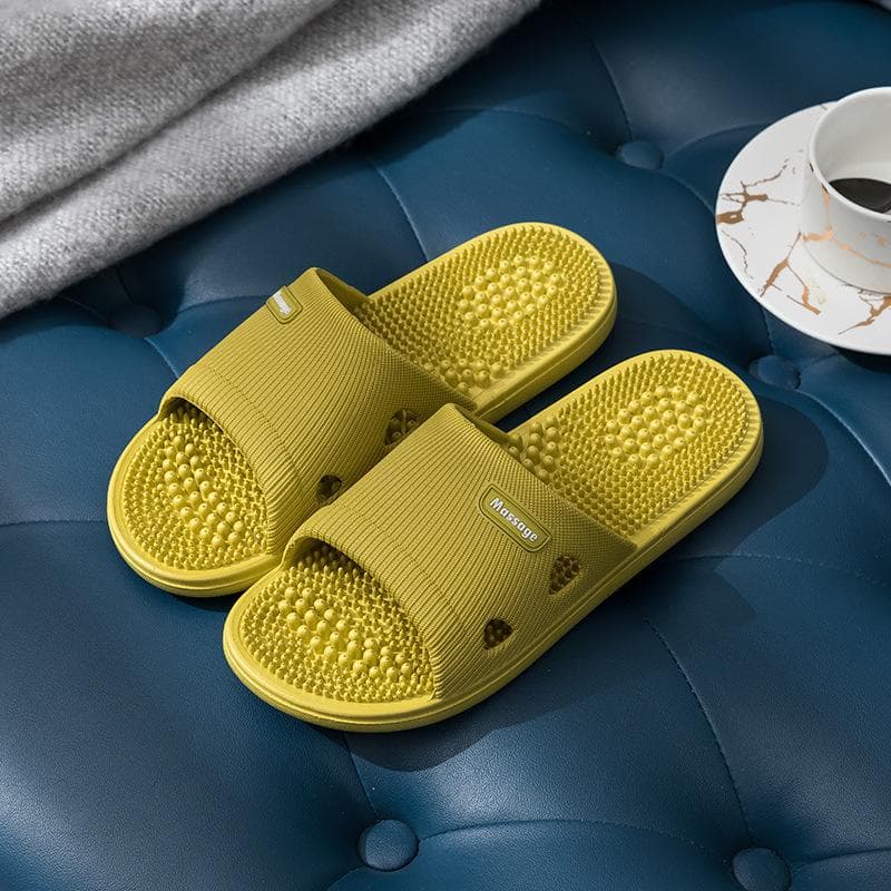 Women Foot Massage Slippers Men Slipper Indoor Bathroom Non-slip Soft Slides Couples House Relief Feet Health Care Shoes 40-41 green