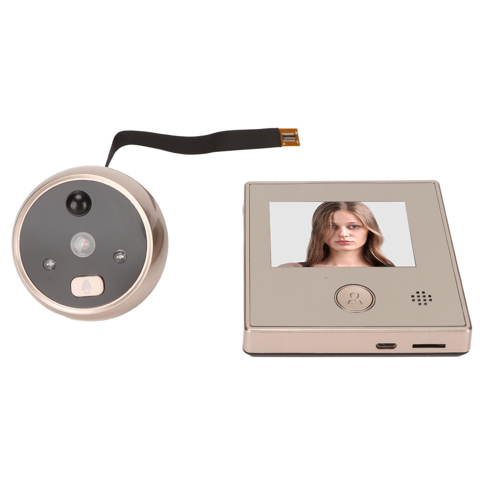 3in Smart Visual Doorbell 160 Degree Viewing Angle Digital Door Viewer 2MP Video Door Camera