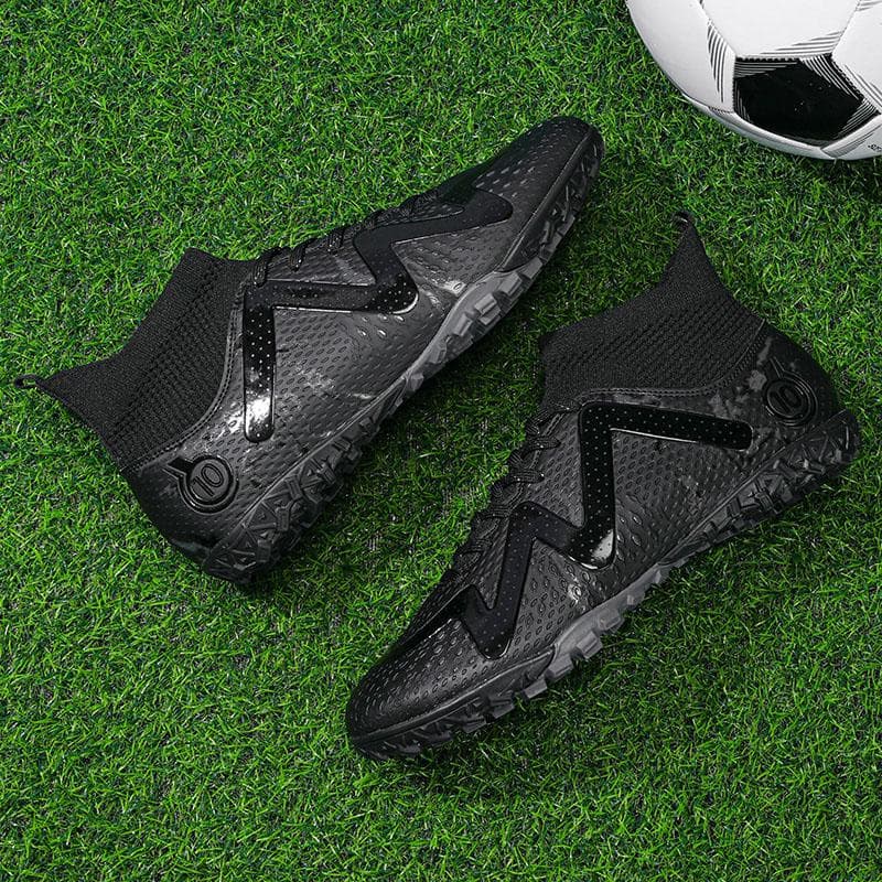 33-46 Children's Football Boots High-quality Artificial Lawn Sock Mouth Outdoor Men's Short Nail Sports Football Boots 39 black
