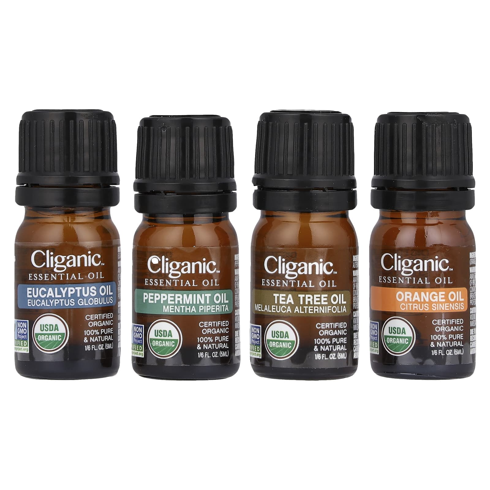 Cliganic, 100% pure natural essential oils, aromatherapy set, 4-piece set