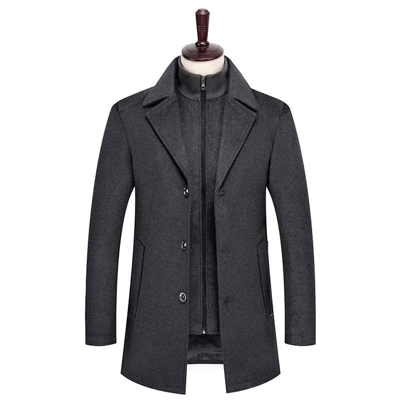 Autumn and Winter New Business Woolen Coat Men's Fashion Coat Men's 4XL