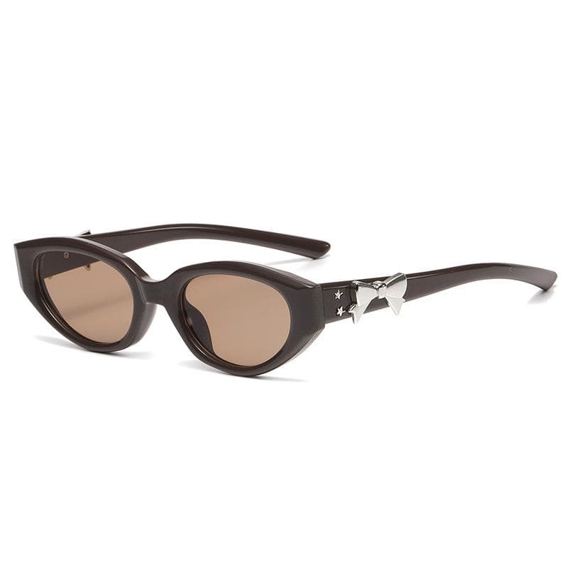 Retro Oval Bow Sunglasses Women Small Frame Designer UV400 Eyewear Fashion Outdoor Leisure Sun Glasses