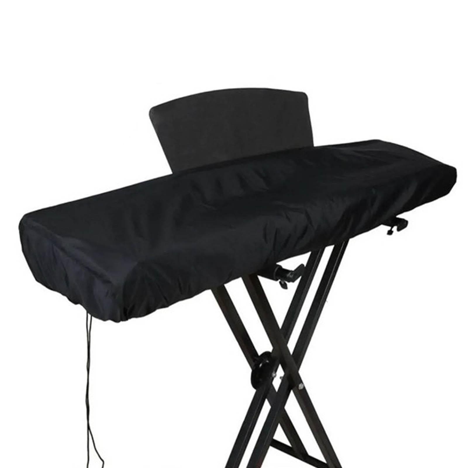 Piano Cover Soft Elastic Adjustable Strap Buckle Dust Cover for 88 Key Piano Black