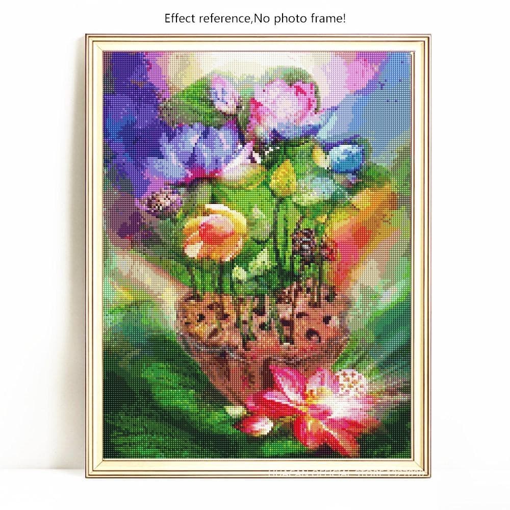 5D Diamond Painting Full Square Flower Lotus Rhinestone Picture Embroidery Sale Diamond 20X30