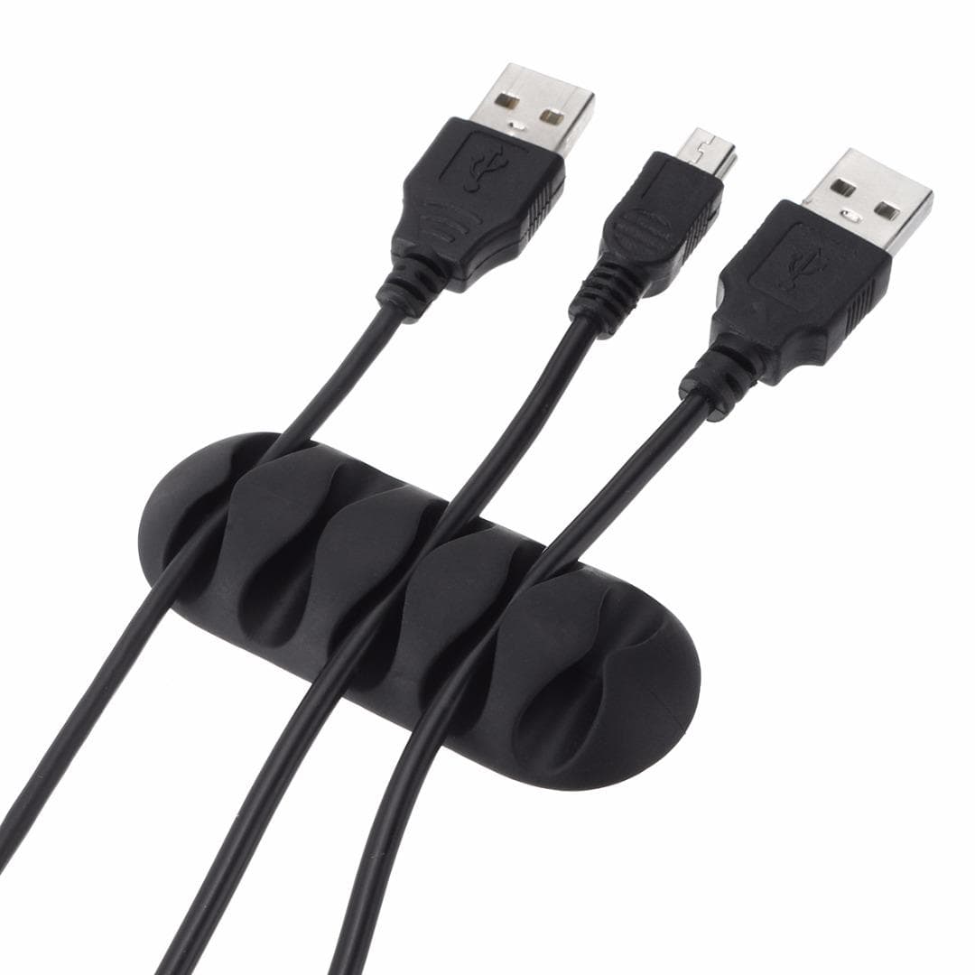 Wire Cord Lead Drop Clips USB Charger Holder Organizer Desk Cable Storage black