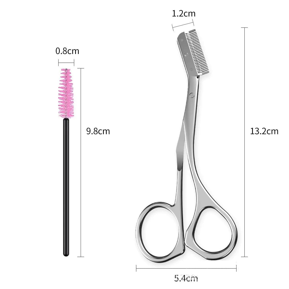 Stainless Steel Eyebrow Scissors With Eyebrow Comb Makeup Scissors Eyebrow Trimming Knife Hair Remover Shaver Tool