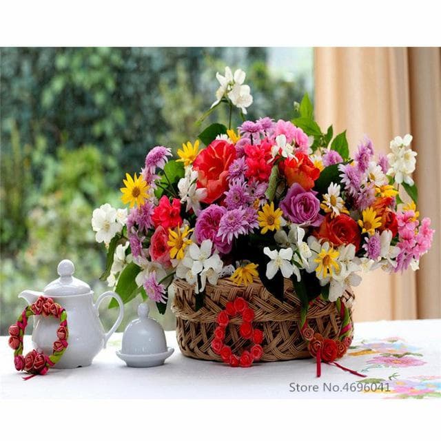 Butterfly Flowers Diy Crystal Diamond Painting Cross Stitch Kit Mosaic Round 20X30CM