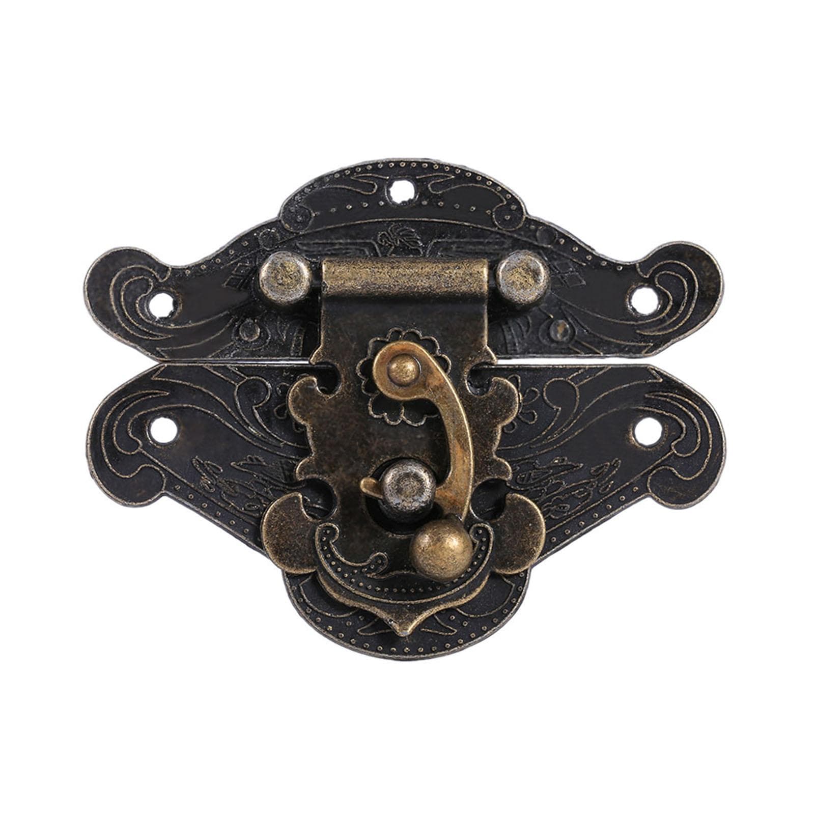 Antique Retro Vintage Decorative Latch Hasp Pad Chest Lock Plate For Wooden Jewelry Box XS