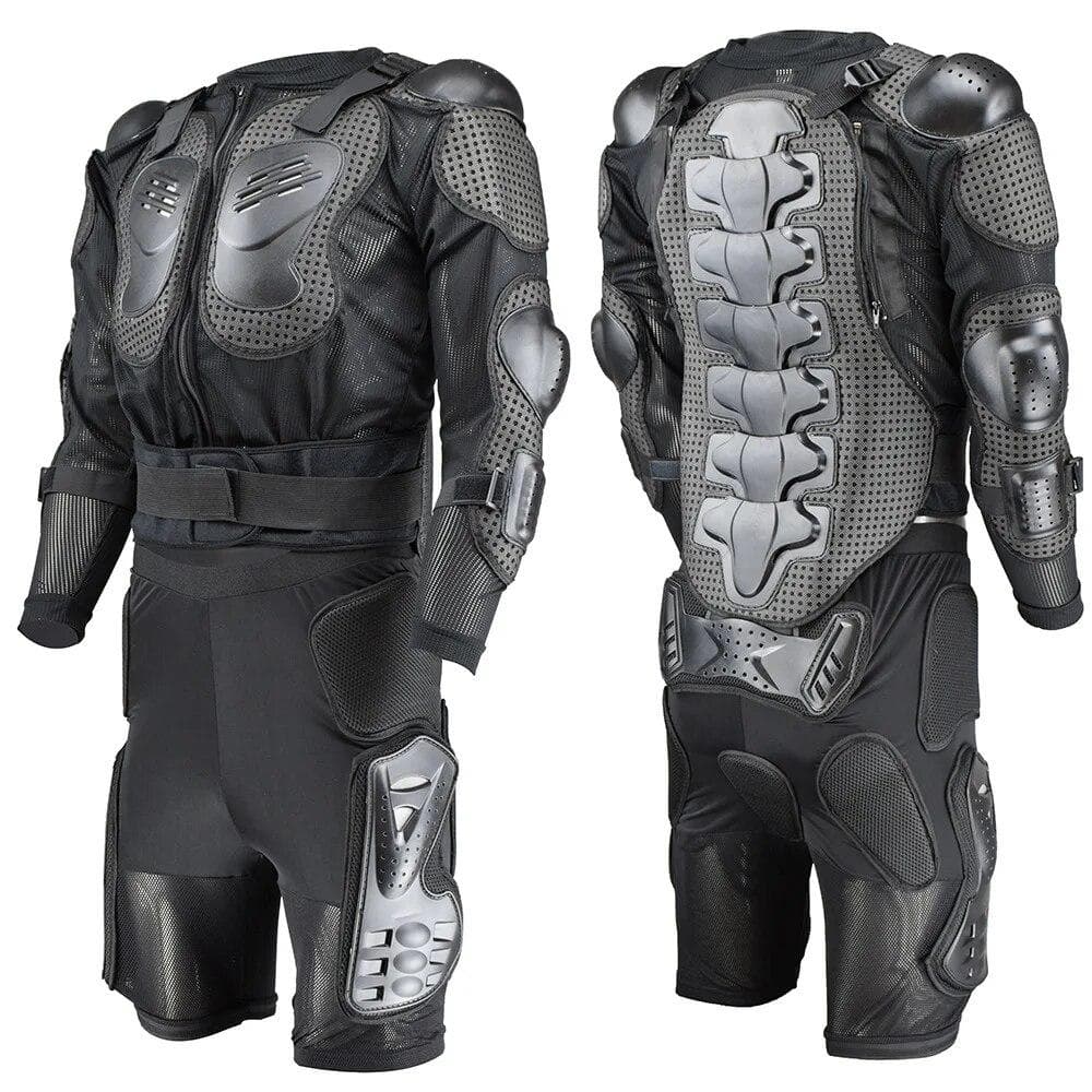 Motorcycle Riding Armor Suit Full Body Protection Fall Crash L black