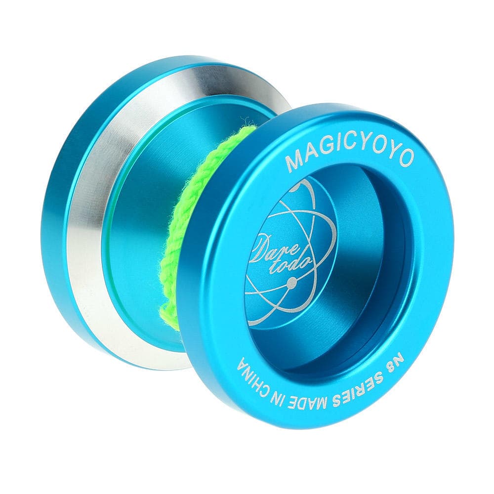 Professional Magic Yoyo N8 Aluminum Alloy Metal Yoyo 8 Ball KK Bearing with Spinning String for blue