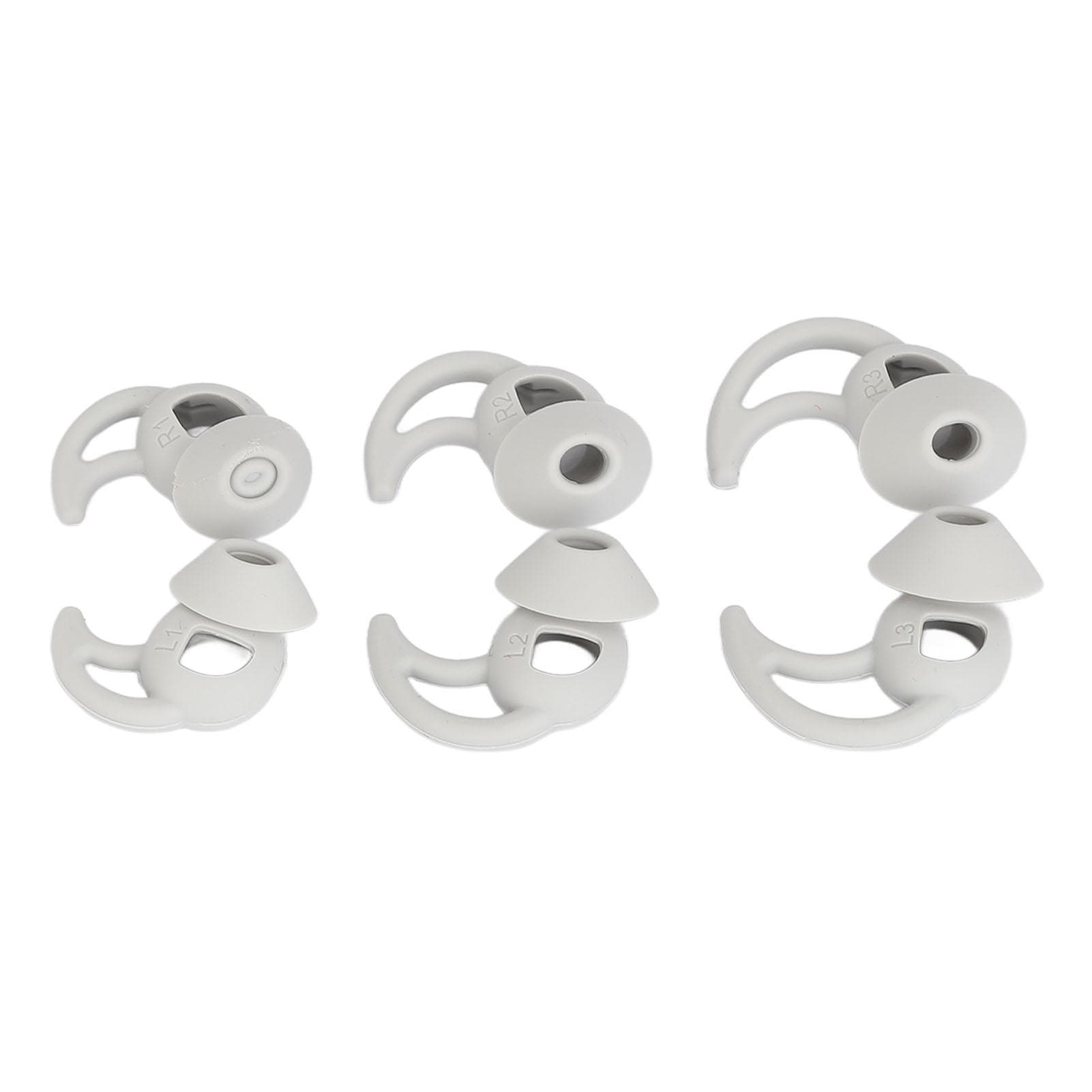 3 Sets Silicone Earbud Tips Professional Noise Reduction Comfortable Soft Sports Earbuds Tips gray