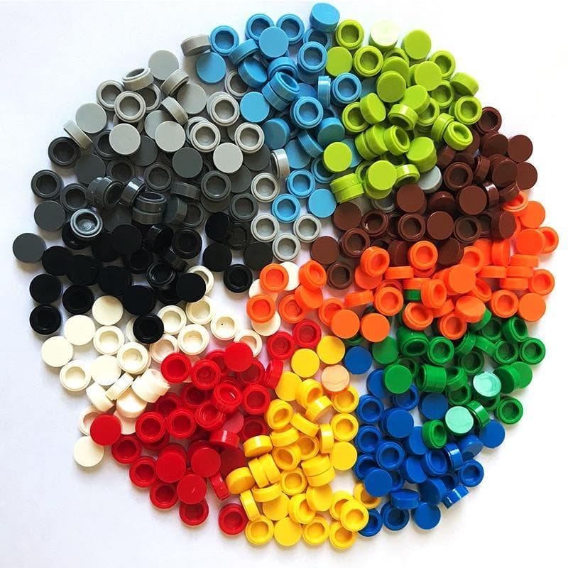 200pcs/lot Tile 1x1 Round Special Brick MOC Building Block Small Particle Bricks Parts Compatible with 98138 Toys