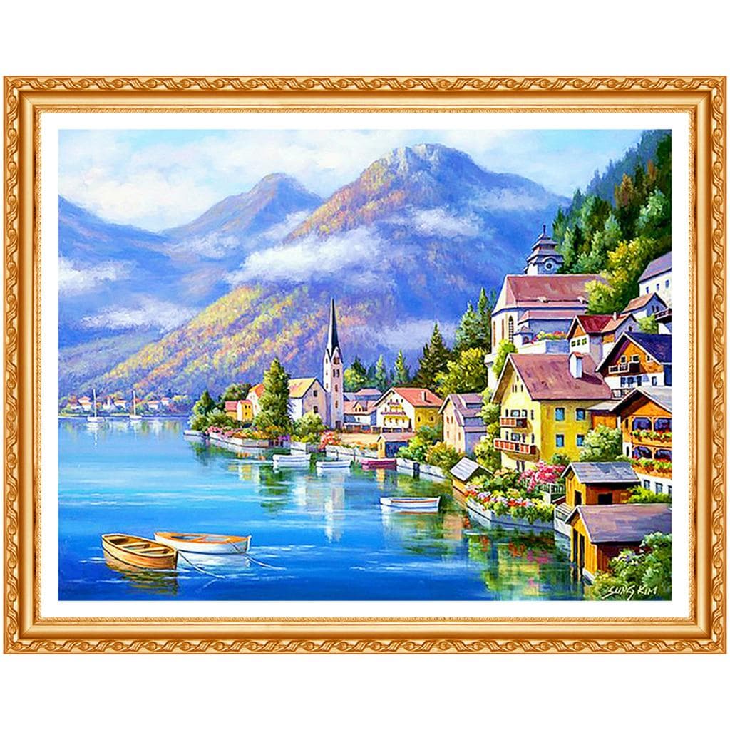 DIY Ship Diamond Embroidery Landscape Handmade Diamond Painting Needlework Cross Stitch Wall Art 20X30CM