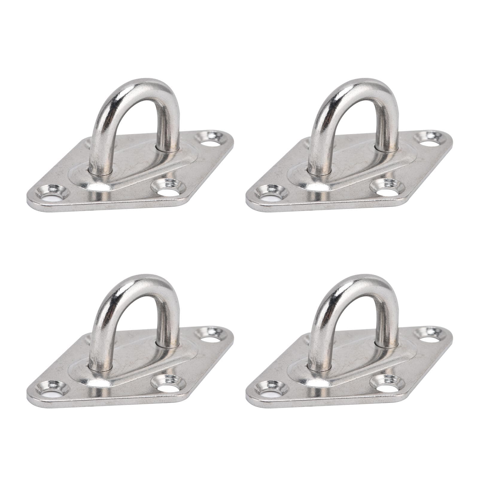 4 Pack 304 Stainless Steel Eye Plate Rust Resistant Eye Plate Hook for Fix Ropes Steel Wires